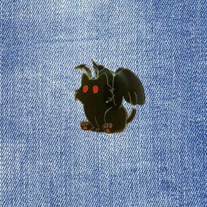 Mothcat Enamel Pin - Spooky Lapel Pin
